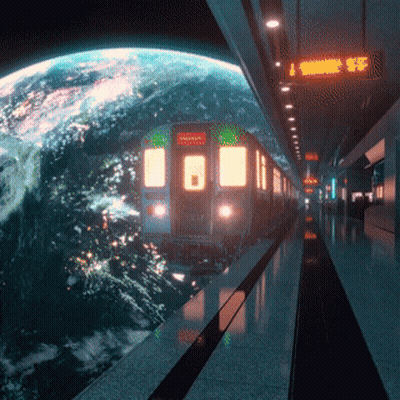 Subway Station Exit Sign GIF