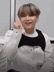 Suga In White Jacket Says Okay GIF
