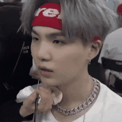 Suga Rolled Eyes While In Make Up GIF