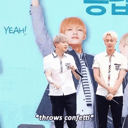 Suga Throwing Confetti GIF