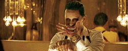 Suicide Squad Joker Laughing Mouth In His Hand GIF