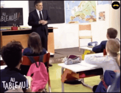 Suit-And-Tie Man At Blackboard Au Beau !!! GIF