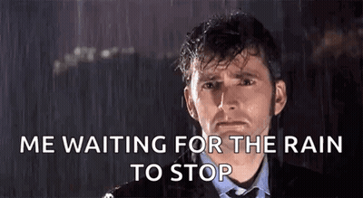 Suit And Tie Man Says Me Waiting For Rain GIF