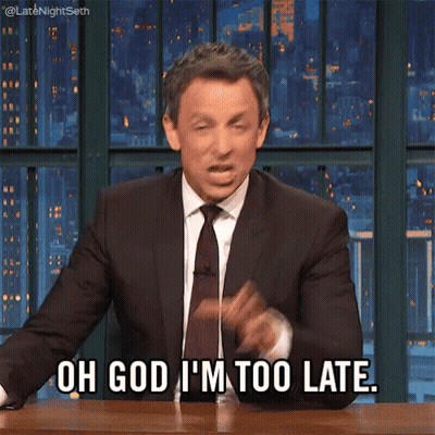 Suit Man Says Oh God I'm Too Late GIF