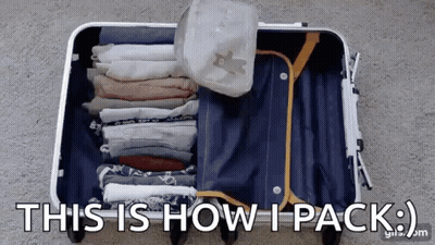 Suitcase Filled With Clothes Saying This Is How I Pack GIF
