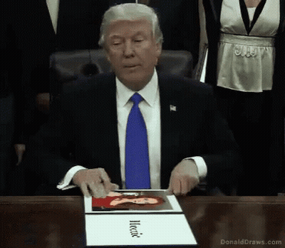 Suited Man Holding Paper Saying Donald Draws.com GIF