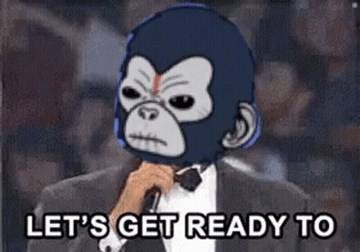 Suited Man Monkey Mask Let's Get Ready To GIF