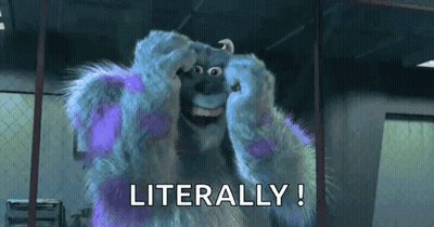 Sulley From Monsters Inc Is Making A Funny Face And Saying Literally GIF