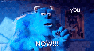 Sulley From Monsters Inc Is Making A Funny Face And Saying " You Now " . GIF