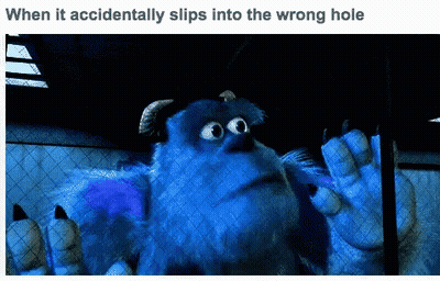Sulley When It Accidentally Slips Into The Wrong Hole GIF