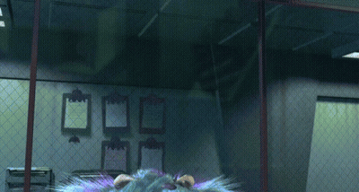 Sully From Monsters Inc Looking Through A Glass Door GIF