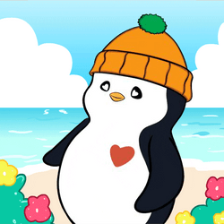 Summer Penguin Heart Tunnel Beating GIF