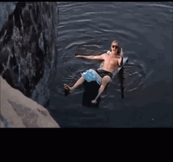 Summer Time Cool Man Floating  GIF