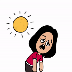 Summer Time Sweaty Girl Suffering Hot GIF