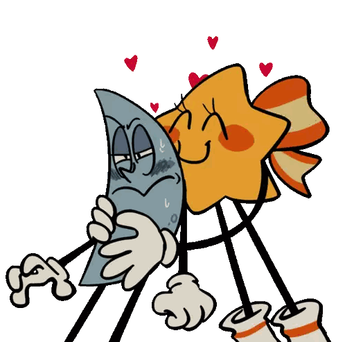 Sun And Moon With Hearts Sticker