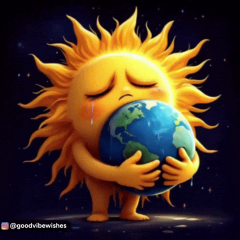 Sun Holding Globe GIF