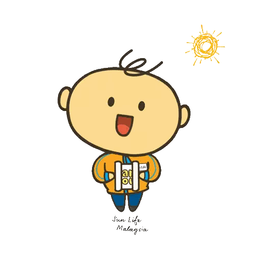 Sun Life Malaysia Cartoon Holding Book Sticker