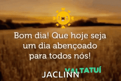 Sun Over Field With Bom Dia GIF