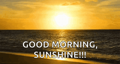 Sun Setting Over Ocean Says Good Morning Sunshine GIF