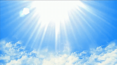 Sun Shines Brightly Through Clouds In Blue Sky GIF