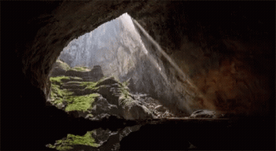 Sun Shining Through Cave Opening GIF