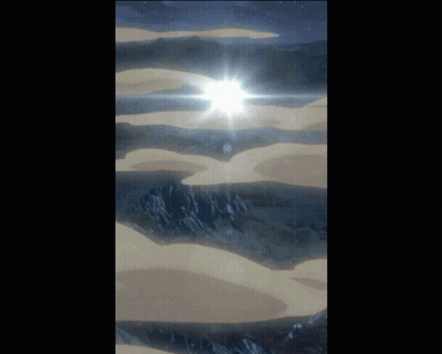 Sun Shining Through Clouds Above Desert GIF