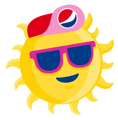 Sun Wearing Sunglasses And Pepsi Hat Sticker