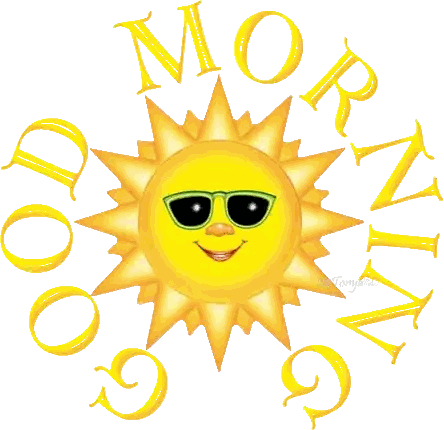 Sun Wearing Sunglasses Good Morning Sticker
