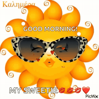 Sun Wearing Sunglasses Good Morning My Sweetie GIF