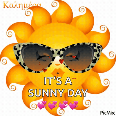 Sun Wearing Sunglasses It's A Sunny Day GIF