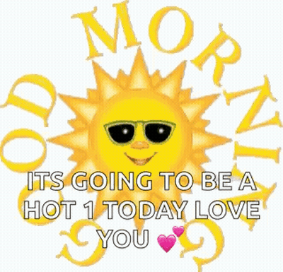 Sun Wearing Sunglasses Surrounded By Morning Love GIF