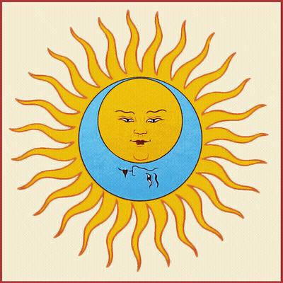 Sun With Blue Crescent Moon GIF