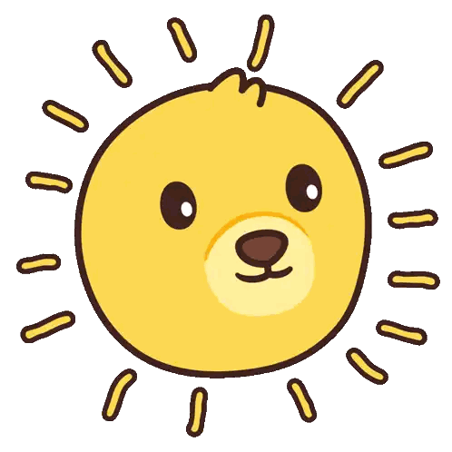 Sun With Closed Eyes And Open Mouth Sticker