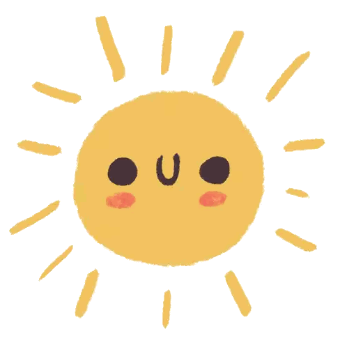 Sun With Face And U Nose Sticker