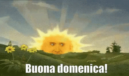 Sun With Face Saying Buona Domenica GIF