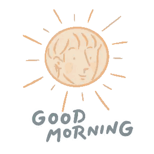 Sun With Face Saying Good Morning Sticker
