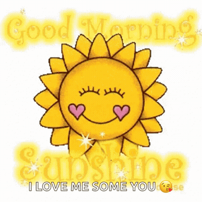 Sun With Hearts And Good Morning Sunshine GIF