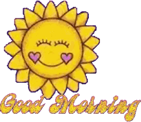 Sun With Hearts Eyes Saying Good Morning Sticker