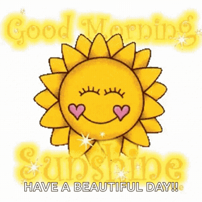 Sun With Hearts Eyes Saying Good Morning GIF