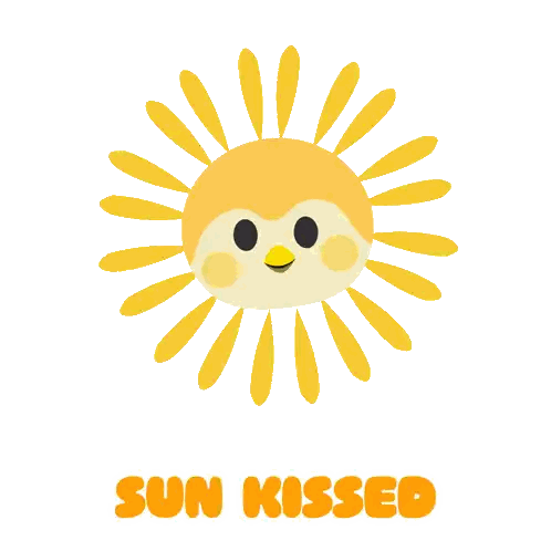 Sun With Sun Kissed Text Sticker