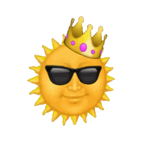 Sun With Sunglasses And Crown Sticker