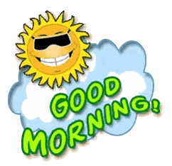 Sun With Sunglasses Saying Good Morning Sticker