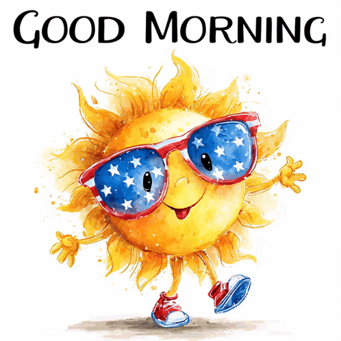 Sun With Sunglasses Saying Good Morning GIF