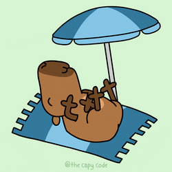 Sunbathing Capybara Big Umbrella GIF