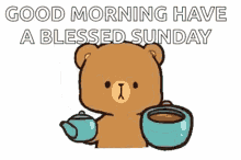 Sunday Blessings Good Morning Mocha Bear Coffee GIF