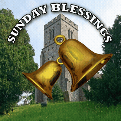 Sunday Blessings Poster With Clock Tower GIF