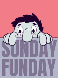 Sunday Fun Day Guy Peeking Animation