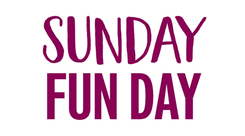 Sunday Fun Day Purple Text Sticker