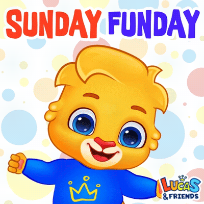 Sunday Funday Poster With Cartoon Character GIF