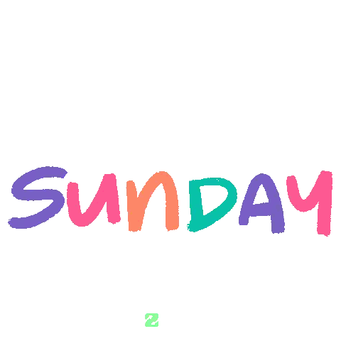 Sunday In Colorful Font Sticker